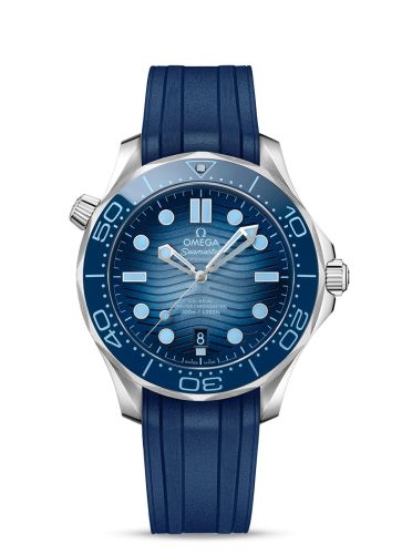 Omega Seamaster Diver 300M Master Co-Axial 42 Stainless Steel / Summer Blue / Rubber